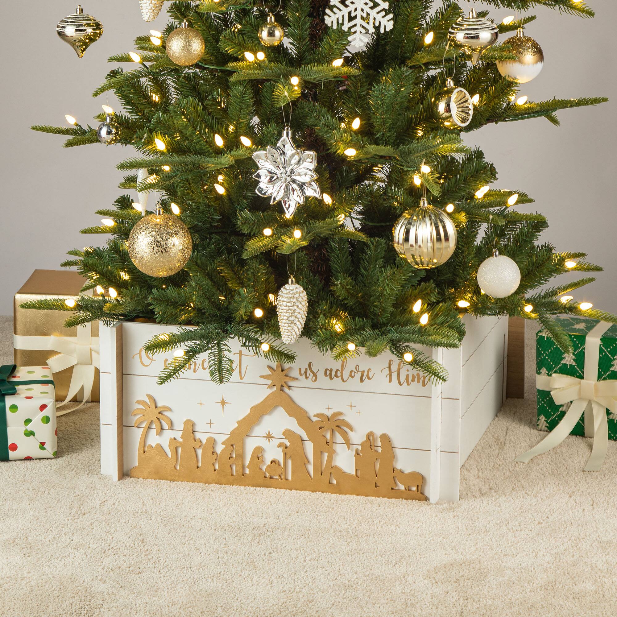 Glitzhome® 24" Nativity Scene Tree Collar